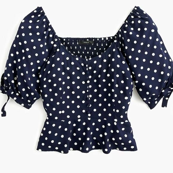 J. Crew Cropped Polka Dot Top Size XS NWT - Picture 8 of 8